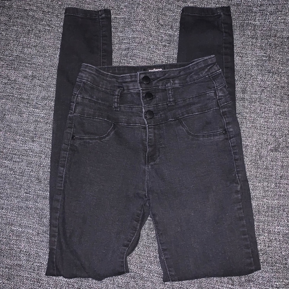 Black High Waisted Skinny Jeans, Size 2